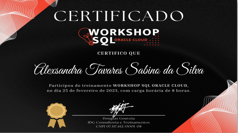 Certificado Workshop SQL - Oracle Cloud
